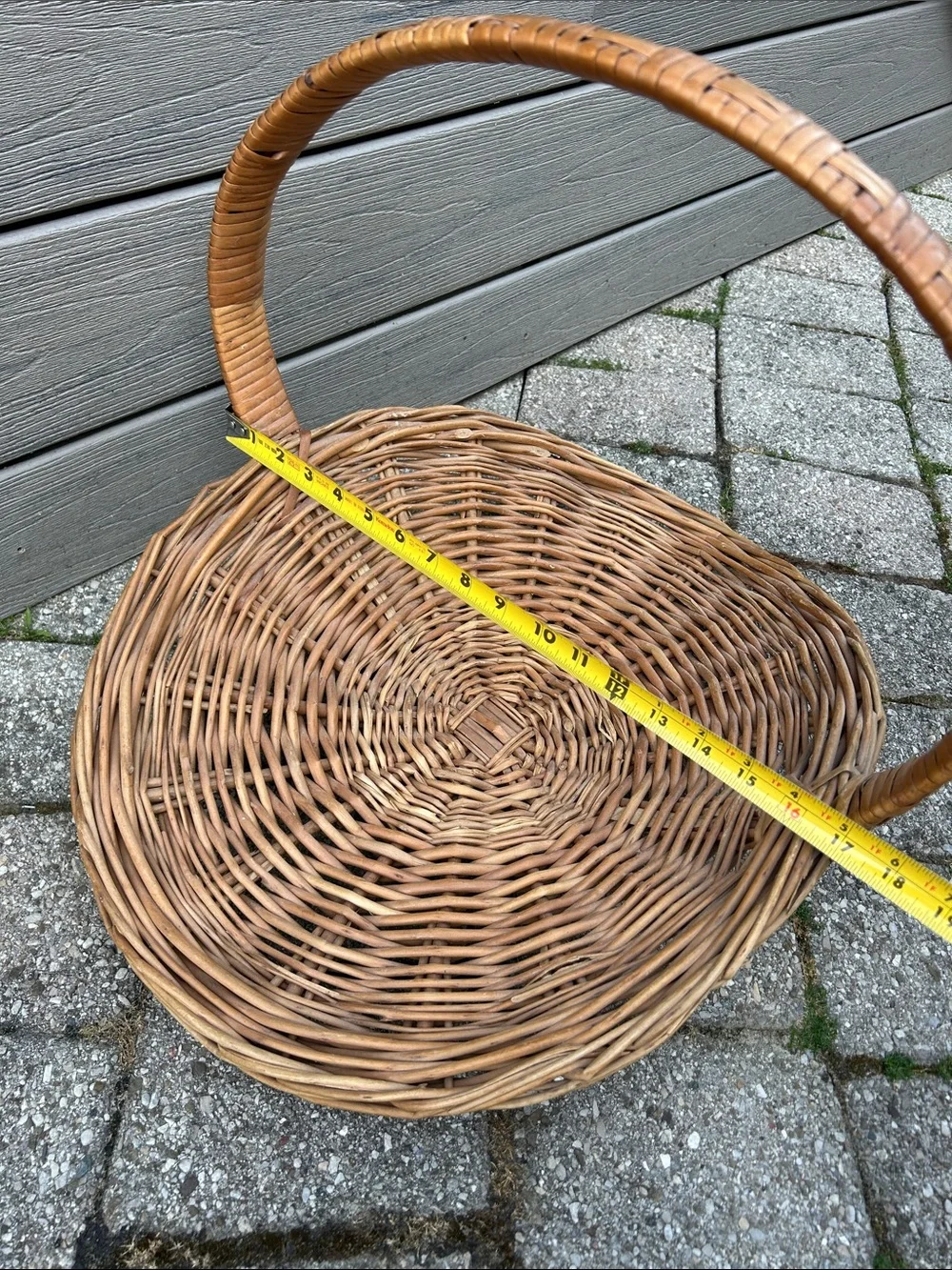Vintage Wicker Gathering Harvest Basket Herb Flower Garden French Country